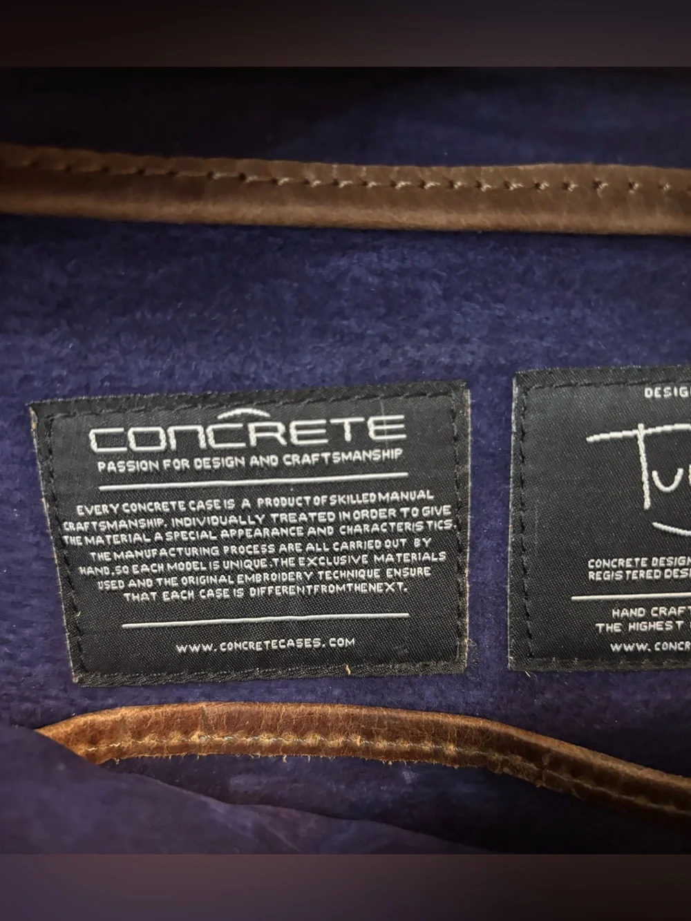 Concrete brown leather